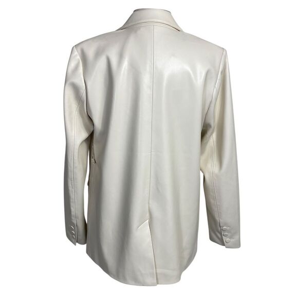 Good American 2 " Better than Leather " Oversized blazer in a cream NWT - Picture 3 of 14